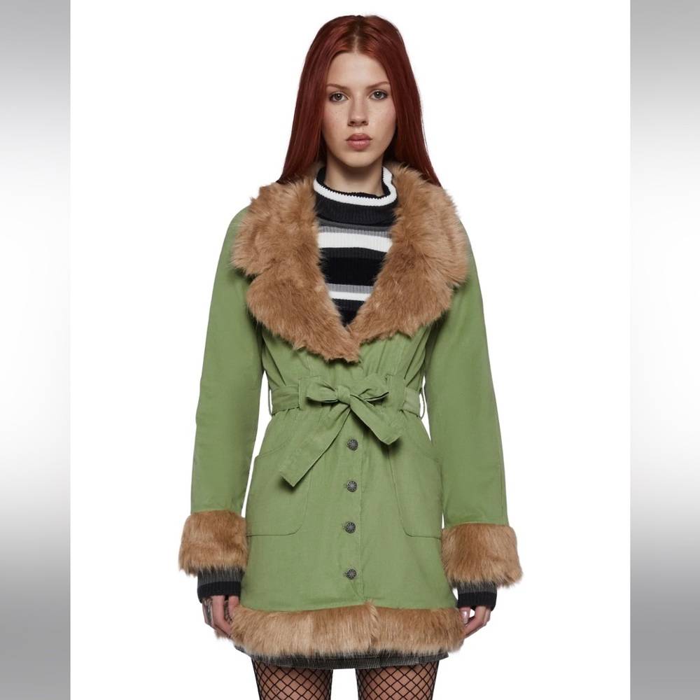 dELiA*s by Dolls Kill - DAISY DEAR SHERPA COAT - Size L